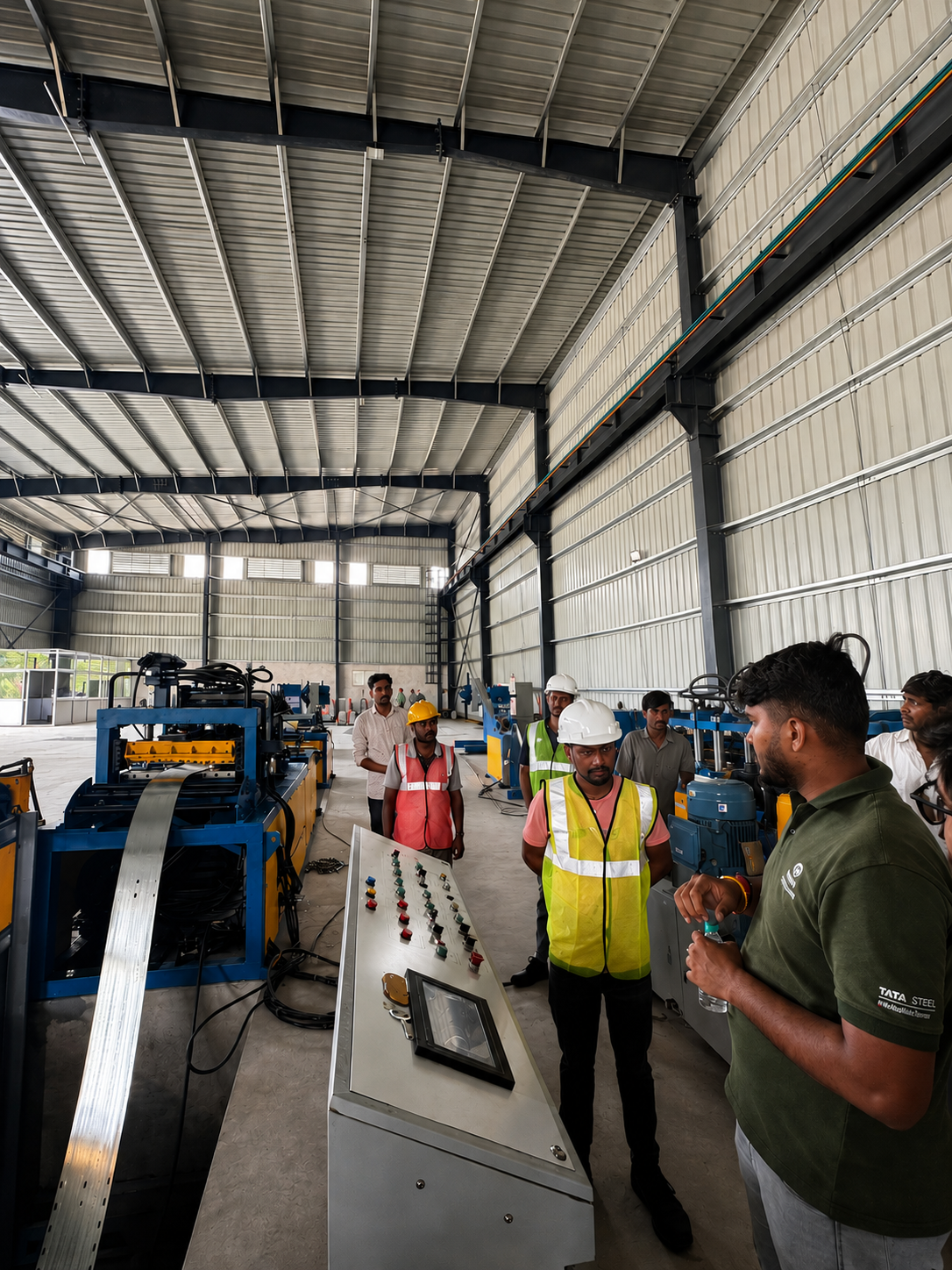 GM Solar manufacturing plant with quality inspection and steel roll forming machinery
